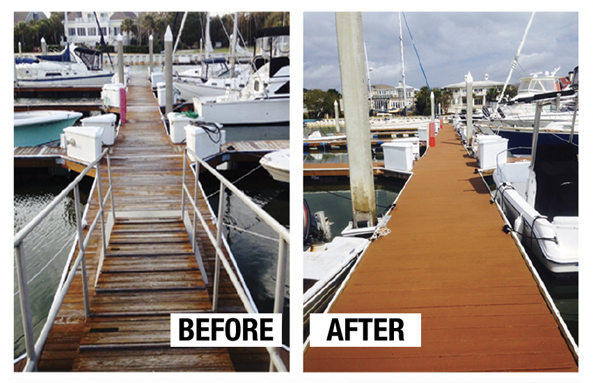 Acryfin Before and After Deck & Dock Restoration